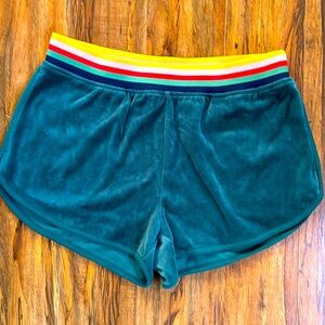 Wild Fable Green Velour Track Shorts